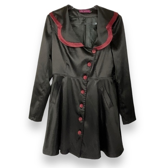 Yi Lian Dresses & Skirts - Yi Lian Dress Satin Scalloped Gothic Lolita‎ Doll Jacket Black Red Size M